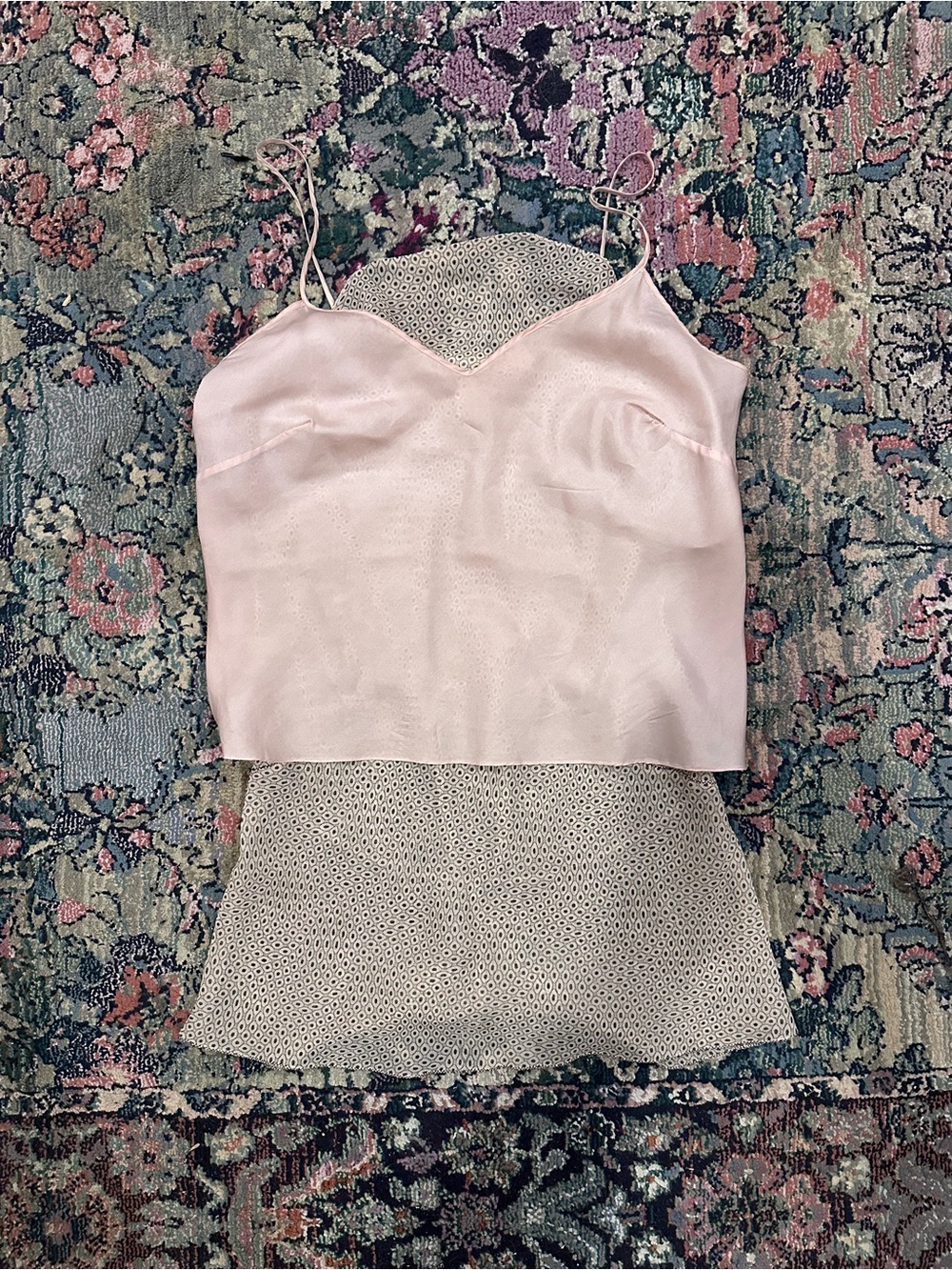 Blouse with Delicate Pink Satin Cami Top - Women